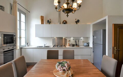Barchessa Palladio: Meubles, Design Intérieur, Sol, Bois, Plafond, Comptoir, Table, Cuisine, Chaise, Luminaire