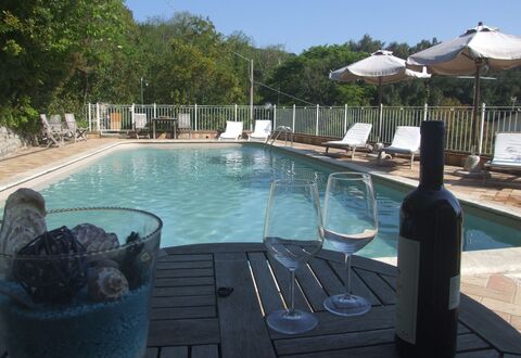 Villa Il Castagno: L'Eau, Propriété, Piscine, Bleu Azur, Plante, Arbre, Mobilier De Jardin, Bouteille, Ciel, Loisir