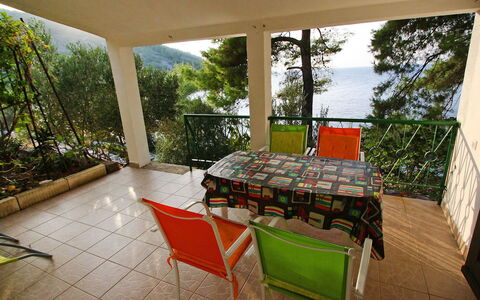 Korčula Prigradica 300: Plante, Meubles, Table, Chaise, Mobilier De Jardin, Bois, Tableau De Plein Air, Ombre, Porche, Design Intérieur