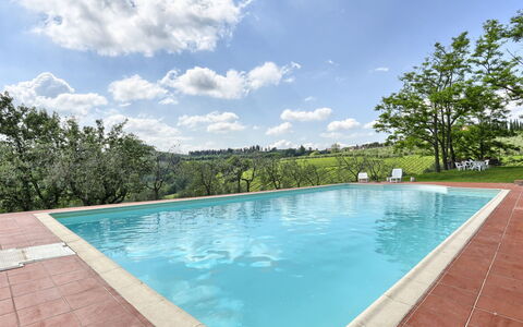 Barberino Valdelsa 155: Piscine, Propriété, Paysage Naturel, Immobilier, Loisir, Ciel, Vacances, Biens, Maison, Bâtiment